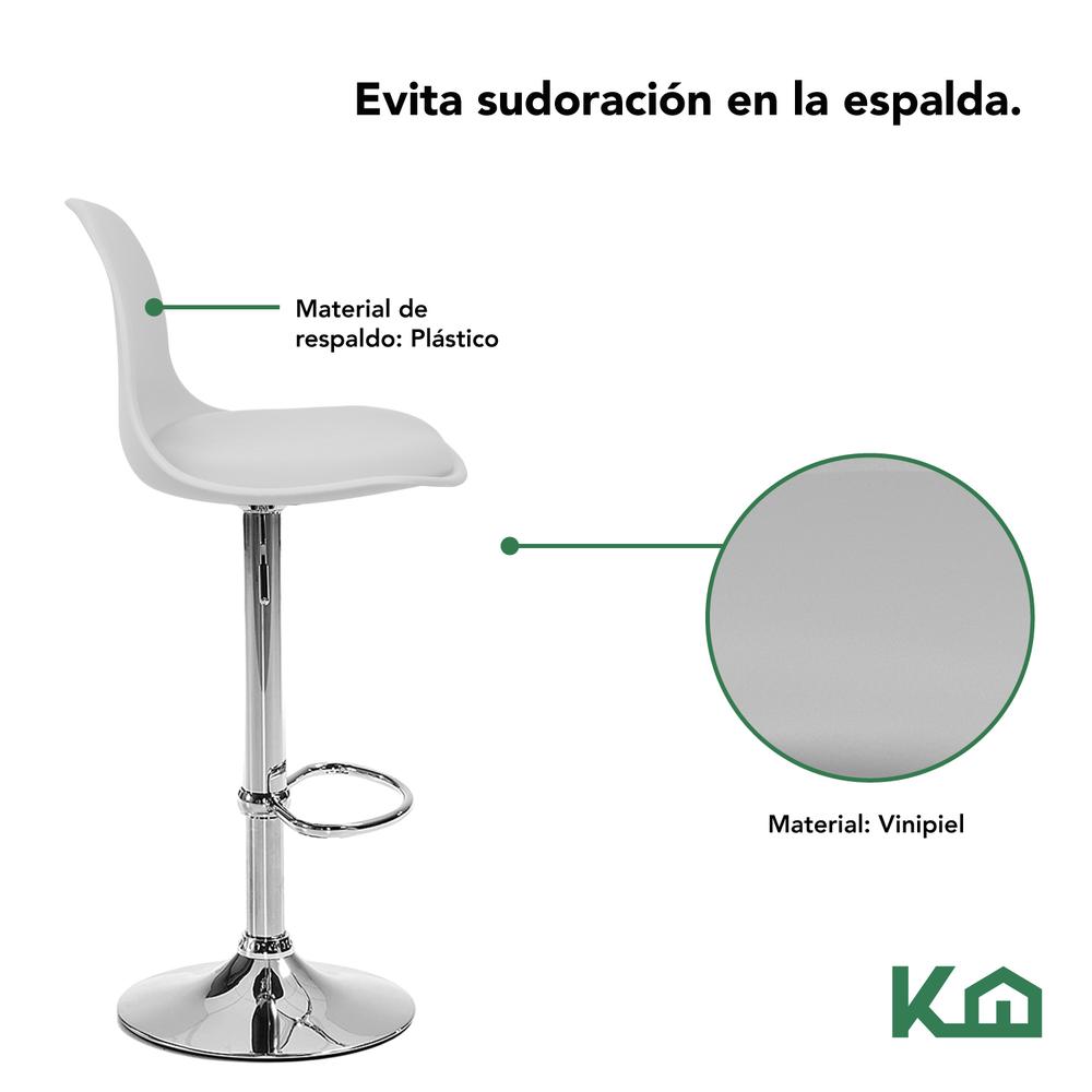 Foto 6 pulgar | Banco Alto KingsHouse Giratorio con Respaldo color Blanco
