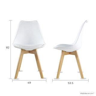 Foto 4 | Sillas Mundo In Frankfurt color Blanco 4 Piezas