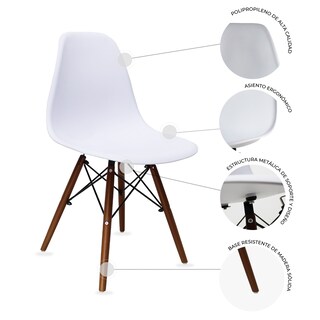 Foto 3 | Sillas Mundo In Oslo Eco color Blanco 2 Piezas