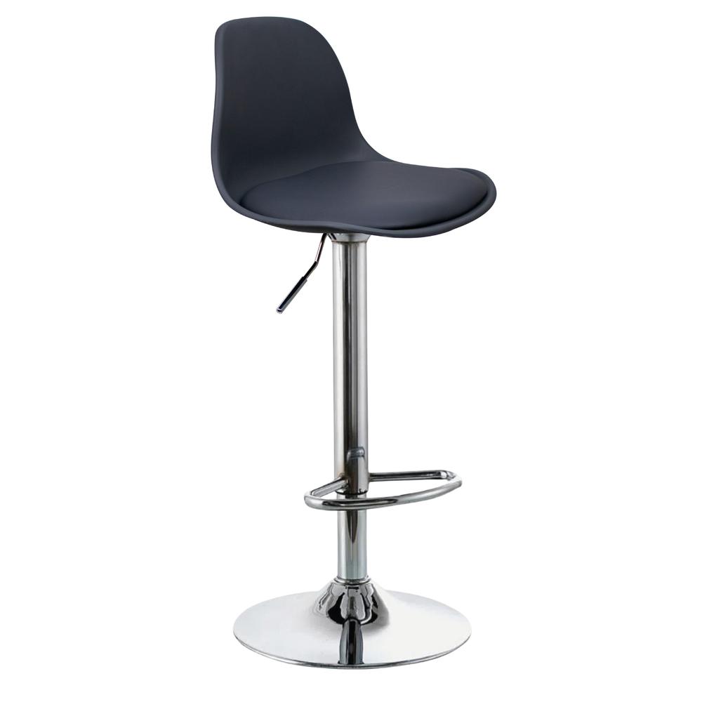 Banco KingsHouse 300469 color Negro Silla de Comedor Giratorio con Respaldo para Cafeteria o Cocina