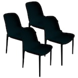 4 Sillas De Comedor Y Jardín Midtown Concept De Plástico Modernas Y Minimalistas color Negro