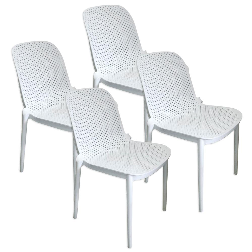 Foto 2 pulgar | Sillas de Comedor y Jardín Midtown Concept Blancas de Plástico Modernas y Minimalistas 4 Piezas