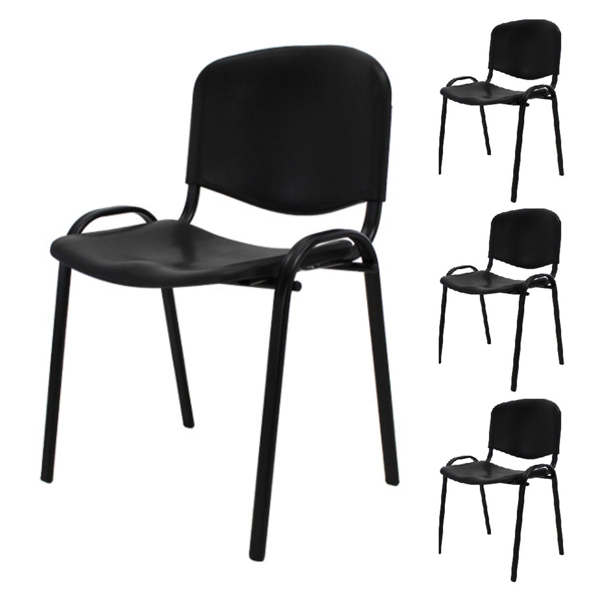 Set de Sillas de Plástico Mundo In Nova color Negro 4 Piezas