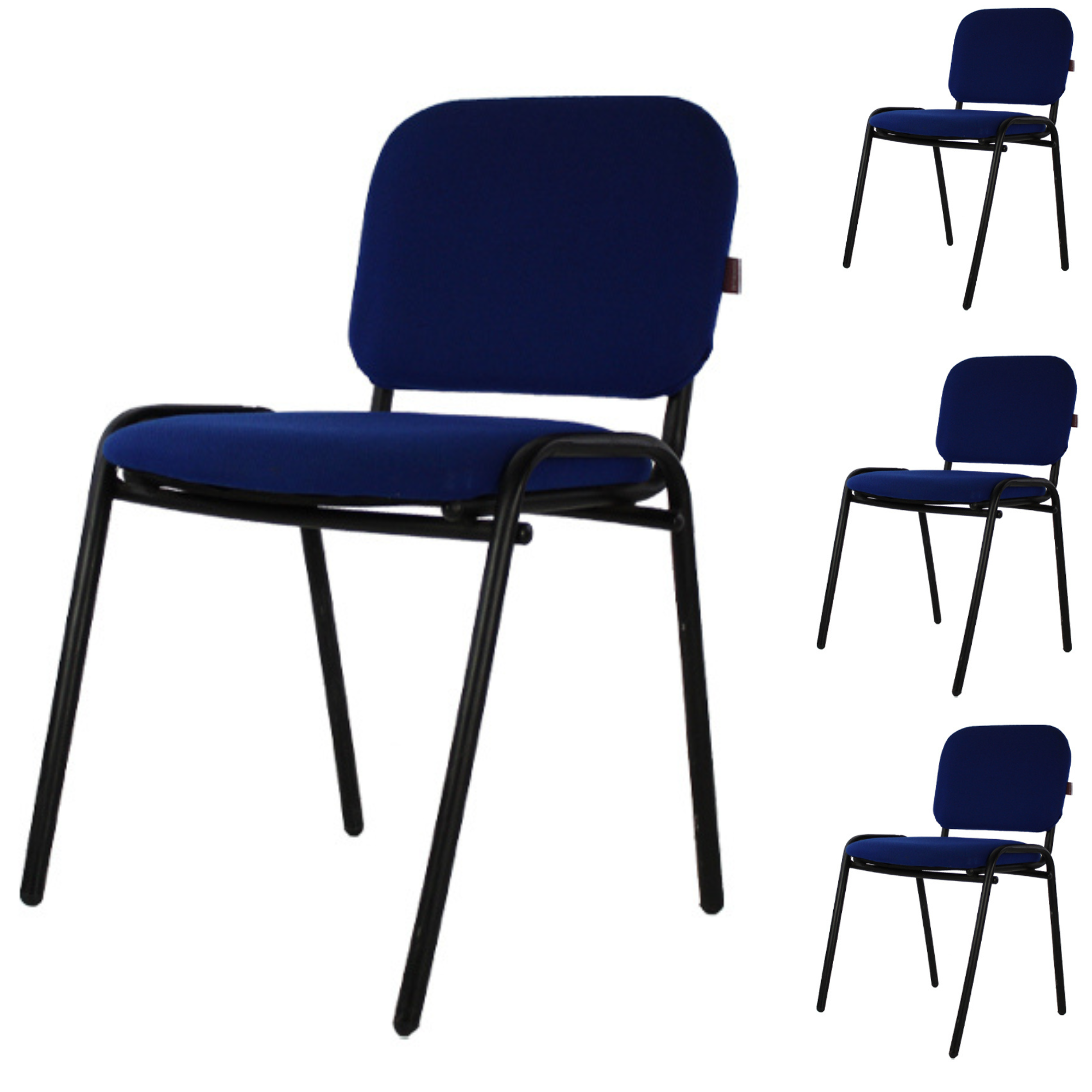 Set De 4 Sillas Tapizadas De Visita 104z Color  Azul