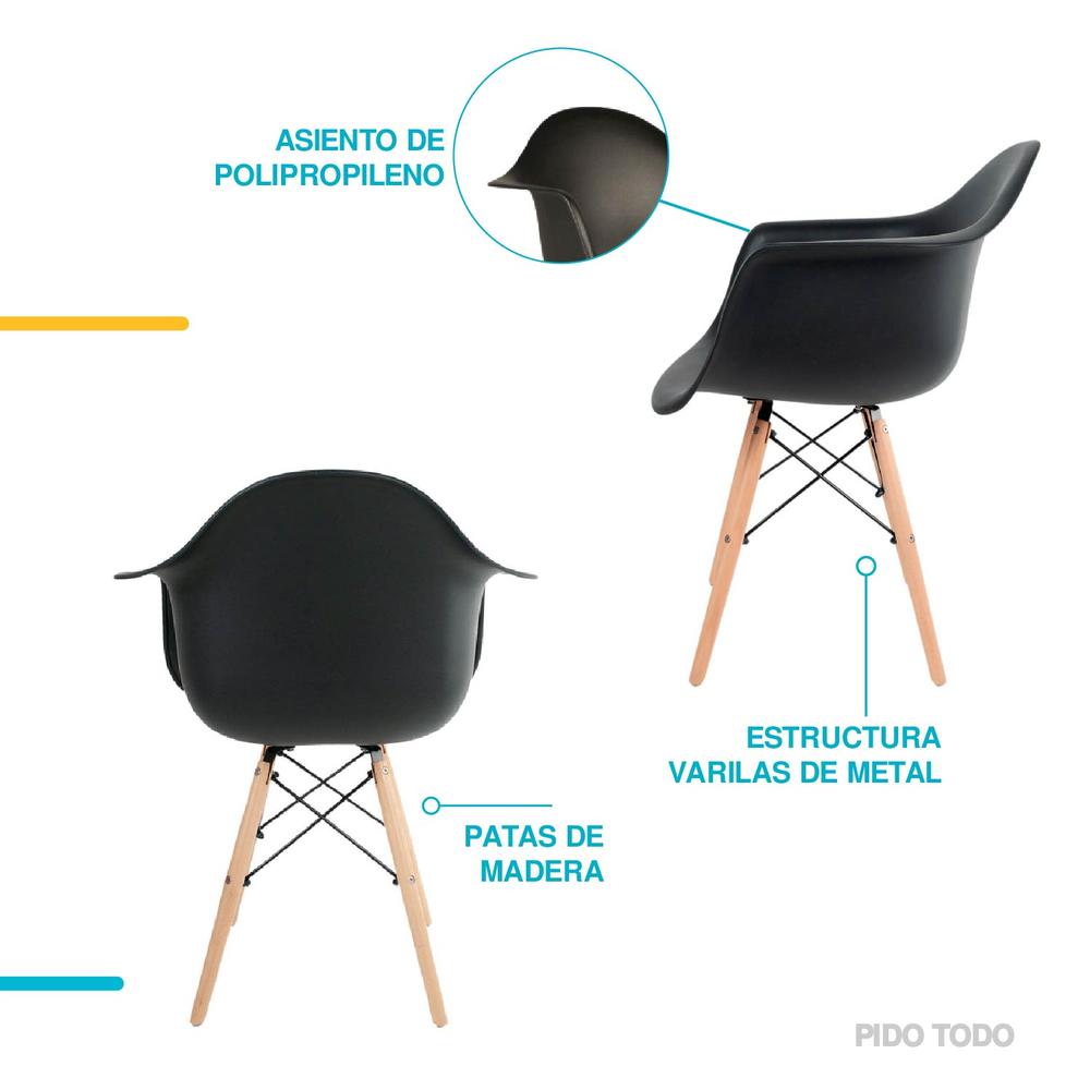 Foto 7 pulgar | Silla para Comedor Elly Decor color Negro