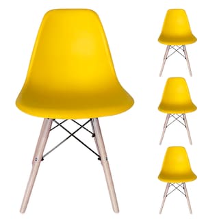 Foto 1 | Sillas Eames Set De 4 Piezas KECOMPRAS color Amarillo