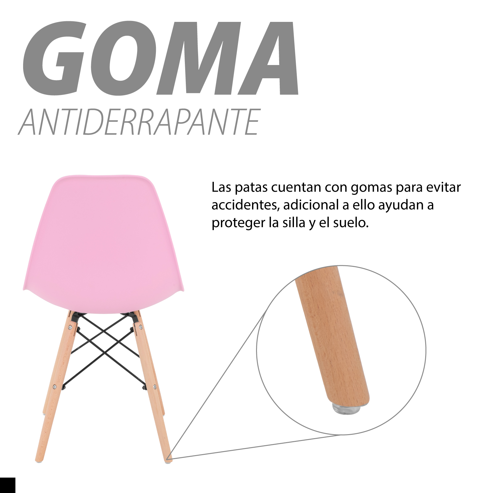 Foto 6 pulgar | Silla Onof OSE-BKX4 color Rosa Eames Minimalista con 4 Piezas