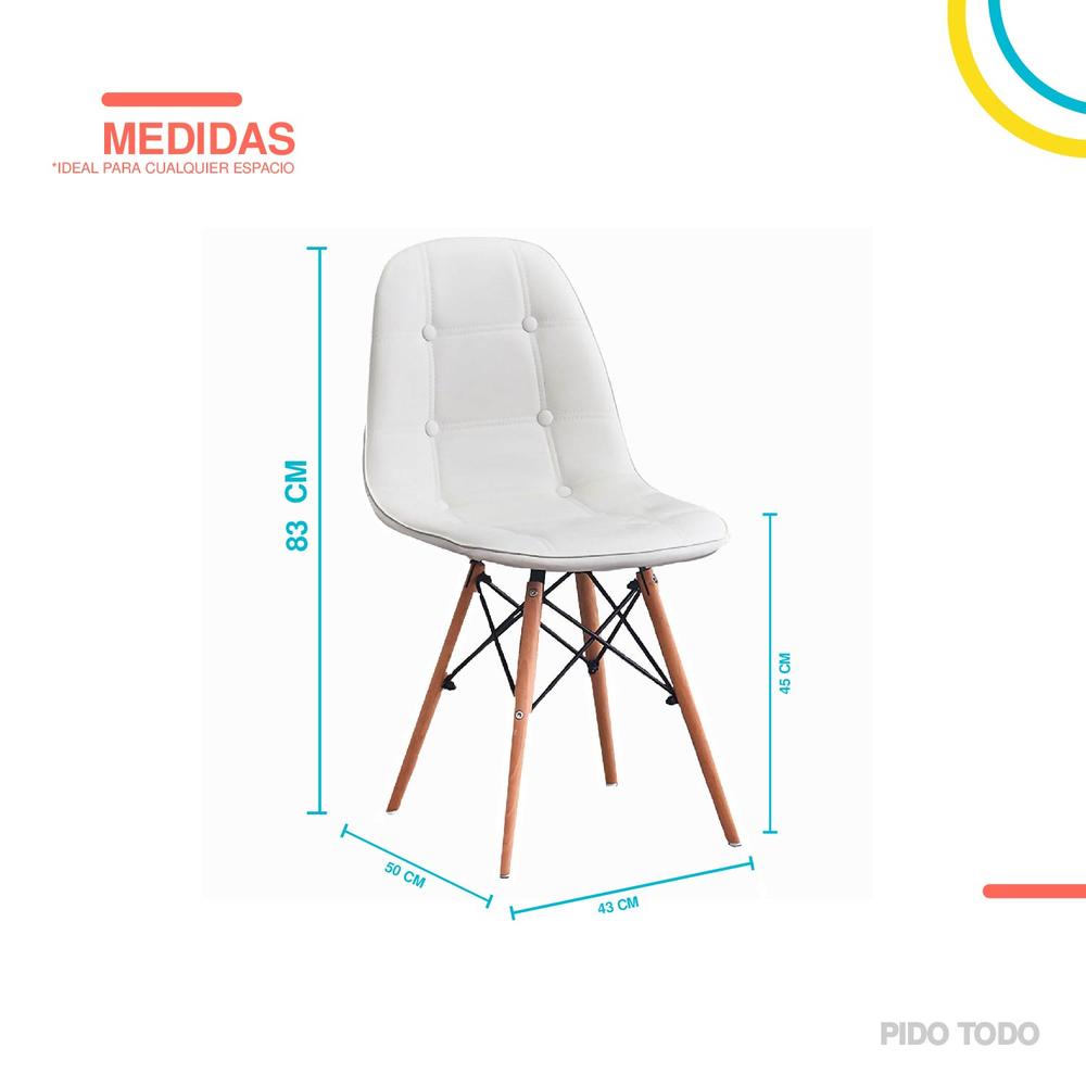 Foto 2 | Silla tipo Eames Pidotodo color Blanco