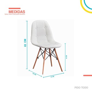 Foto 2 | Silla tipo Eames Pidotodo color Blanco