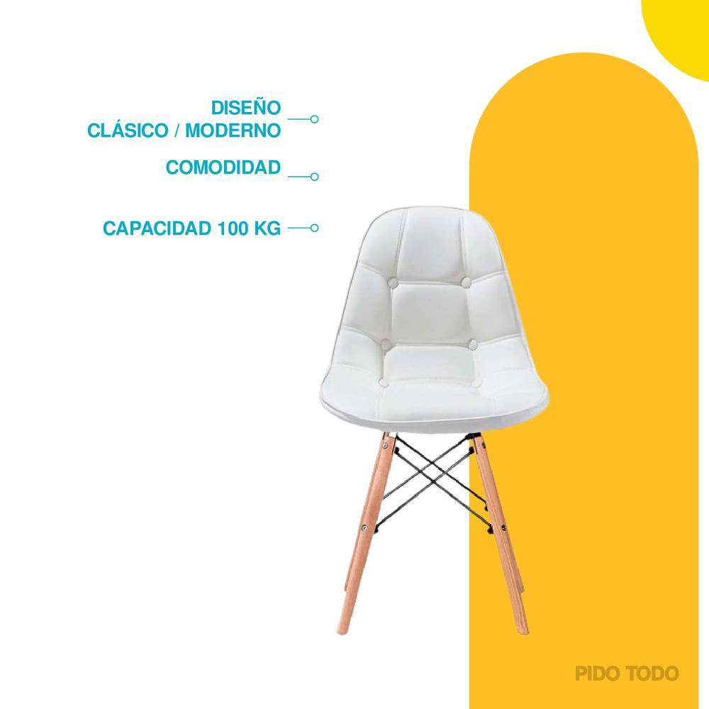 Foto 4 | Silla tipo Eames Pidotodo color Blanco