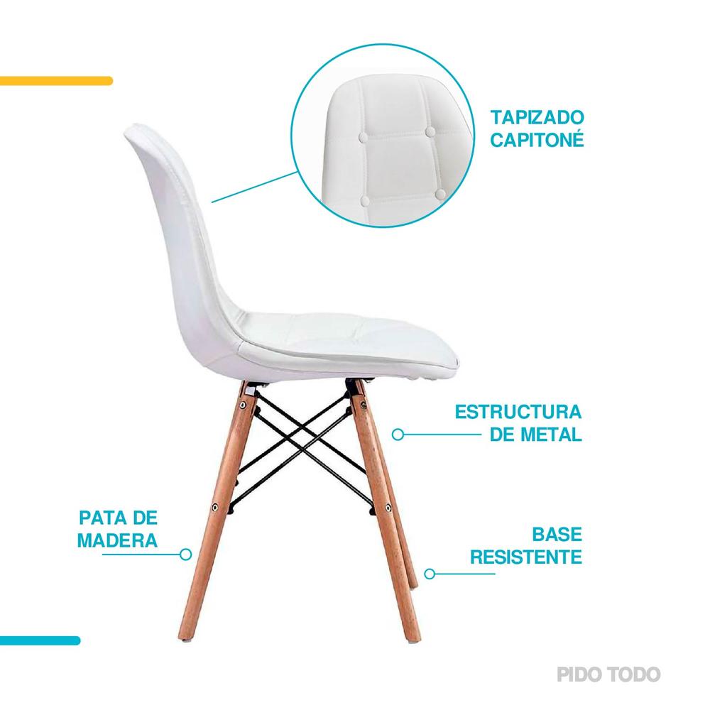 Foto 6 | Silla tipo Eames Pidotodo color Blanco