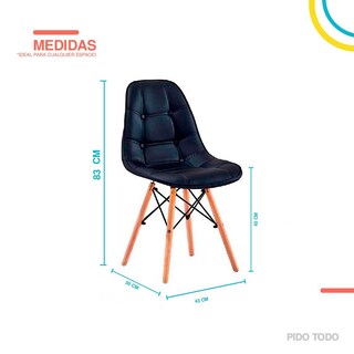 Foto 2 | Silla Tipo Eames Pidotodo color Negro