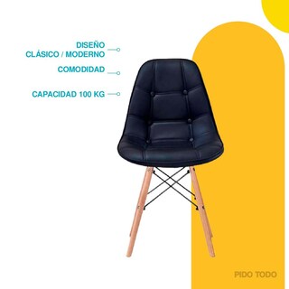 Foto 4 | Silla Tipo Eames Pidotodo color Negro