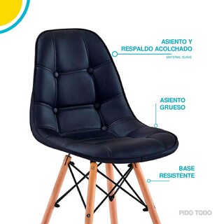 Foto 5 | Silla Tipo Eames Pidotodo color Negro