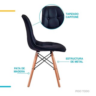 Foto 6 | Silla Tipo Eames Pidotodo color Negro