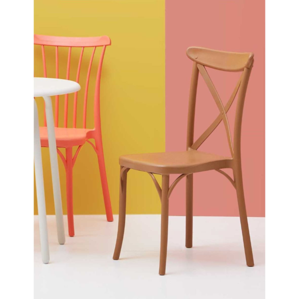 Foto 3 | Silla Lagoona 7061N4 color Marrón Moderna Resistente X-Chair