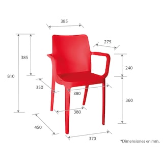 Foto 3 | Silla Minimalista con Descansabrazos color Gris