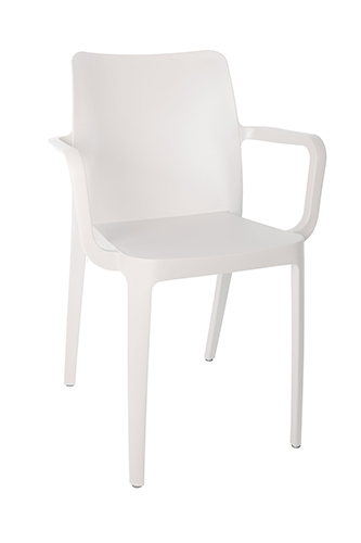 Silla Minimalista con Descansabrazos color Blanco