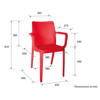 Foto 3 | Silla Minimalista con Descansabrazos color Blanco