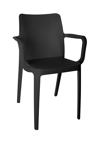 Silla Minimalista con Descansabrazos color Negro