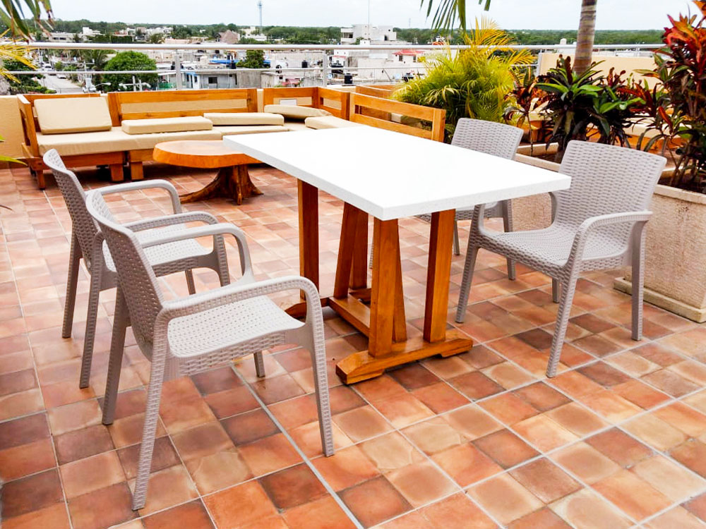 Foto 4 pulgar | Silla Lagoon Koppla Tipo Rattan de Comedor Terraza Gris Polipropileno Durable