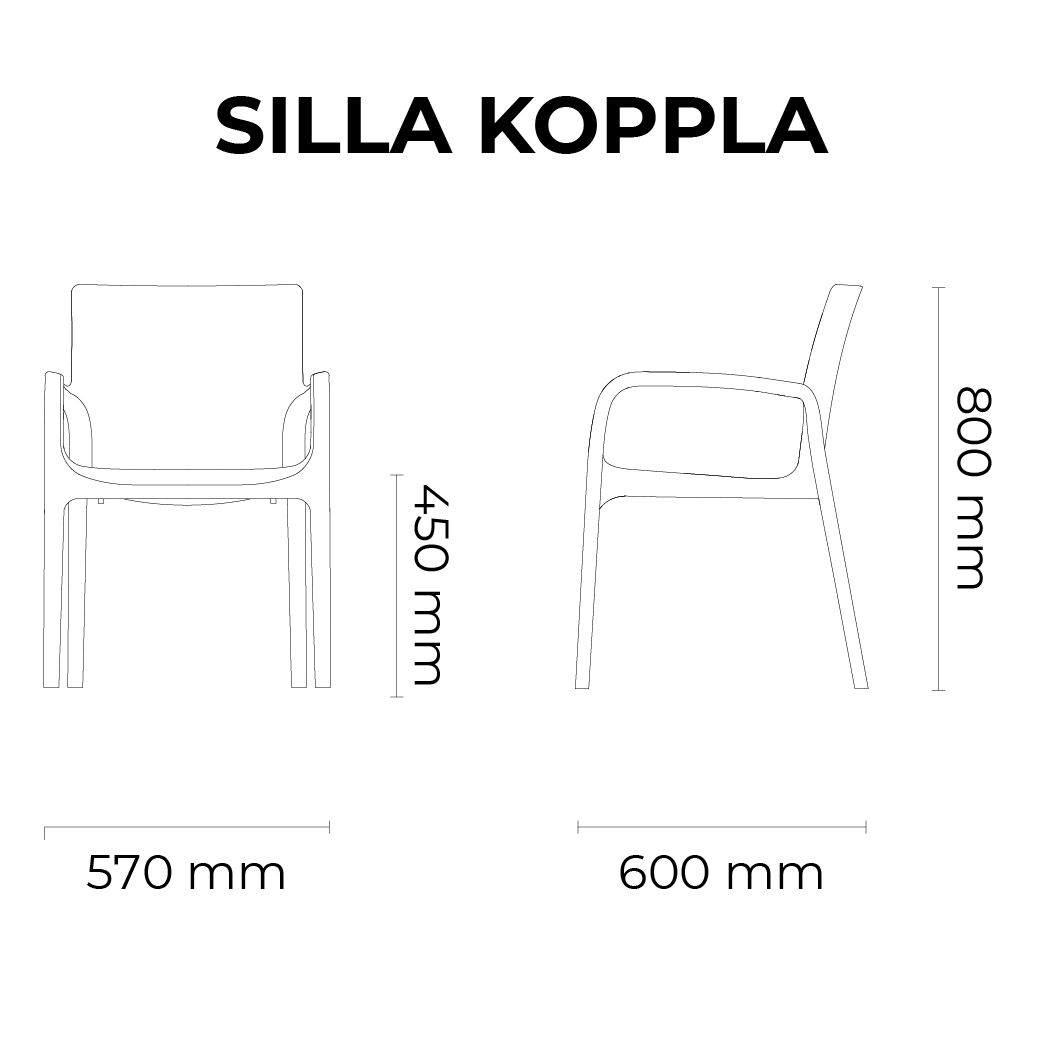 Foto 5 pulgar | Silla Lagoon Koppla Tipo Rattan de Comedor Terraza Gris Polipropileno Durable