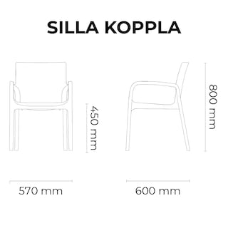 Foto 4 | Silla Lagoon Koppla Tipo Rattan de Comedor Terraza Gris Polipropileno Durable