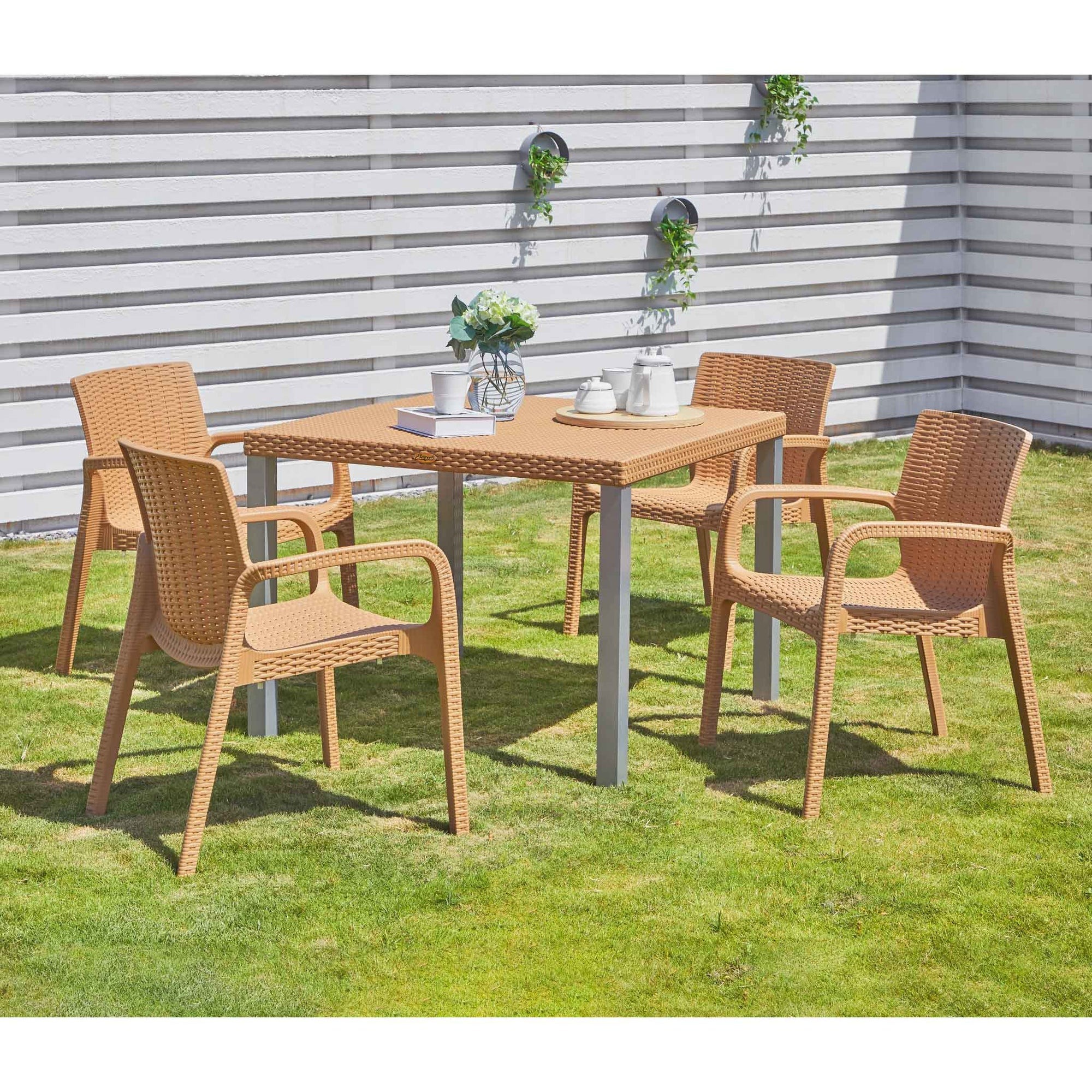 Foto 4 | Silla Lagoon Koppla Tipo Rattan de Comedor Terraza color Camello Polipropileno Durable