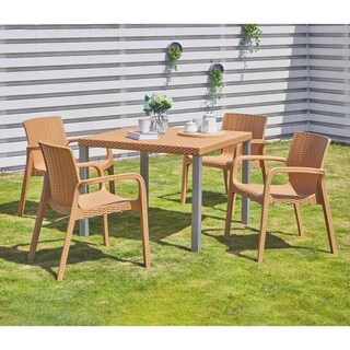 Foto 4 | Silla Lagoon Koppla Tipo Rattan de Comedor Terraza color Camello Polipropileno Durable