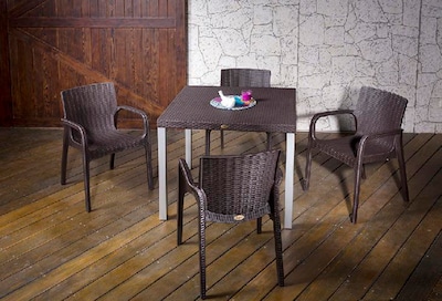 Foto 3 | Silla Koppla Tipo Rattan de Comedor Terraza Café Polipropileno Durable