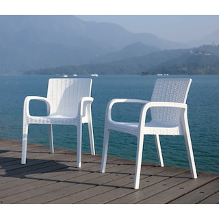 Foto 6 | Silla Lagoon Koppla Tipo Rattan de Comedor Terraza Blanca Polipropileno Durable