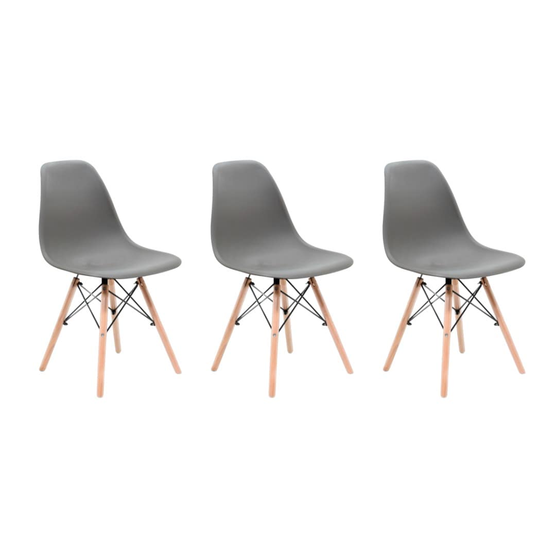 Silla Eames Gris 3pz Inmatmex $1,633