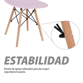 Foto 2 | Sillas para Comedor Onof color Rosa 4 Piezas