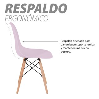 Foto 3 | Sillas para Comedor Onof color Rosa 4 Piezas