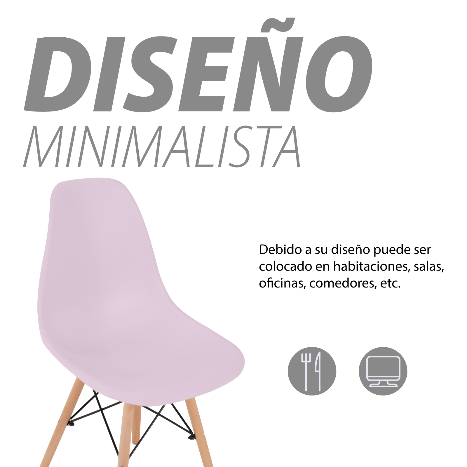 Foto 5 pulgar | Sillas para Comedor Onof color Rosa 4 Piezas