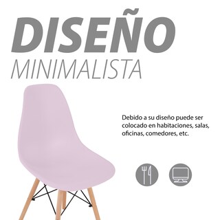 Foto 4 | Sillas para Comedor Onof color Rosa 4 Piezas