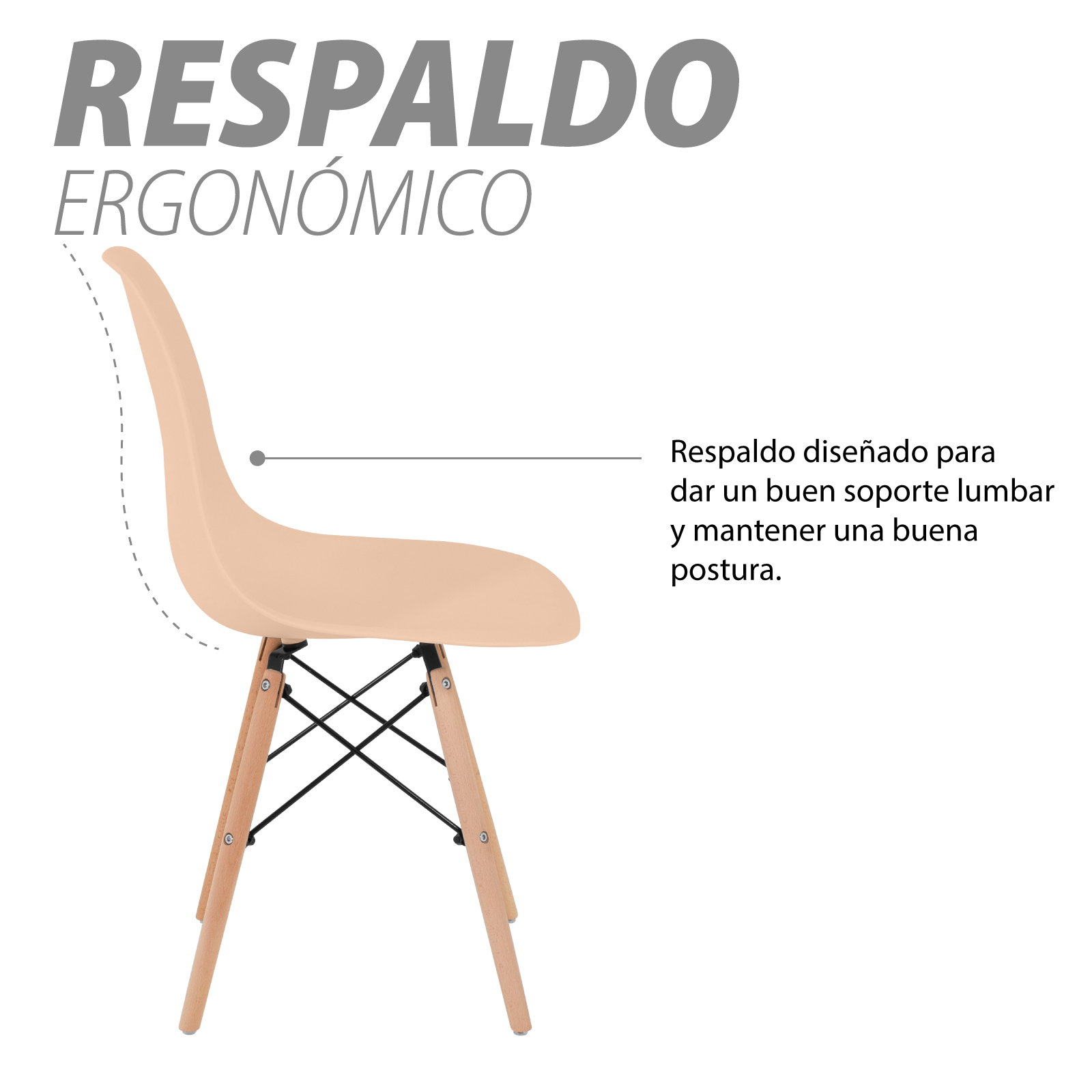Foto 4 pulgar | Sillas para Comedor Onof color Beige 4 Piezas