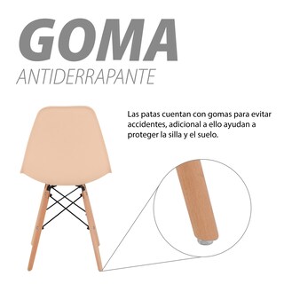 Foto 5 | Sillas para Comedor Onof color Beige 4 Piezas