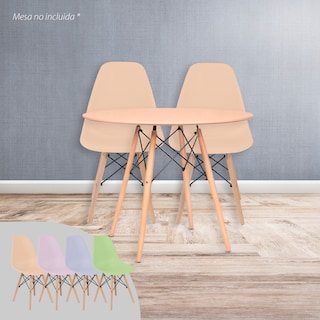 Foto 7 | Sillas para Comedor Onof color Beige 4 Piezas