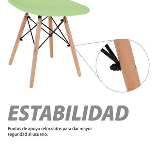 Foto 2 | Sillas para Comedor Onof color Verde 4 Piezas