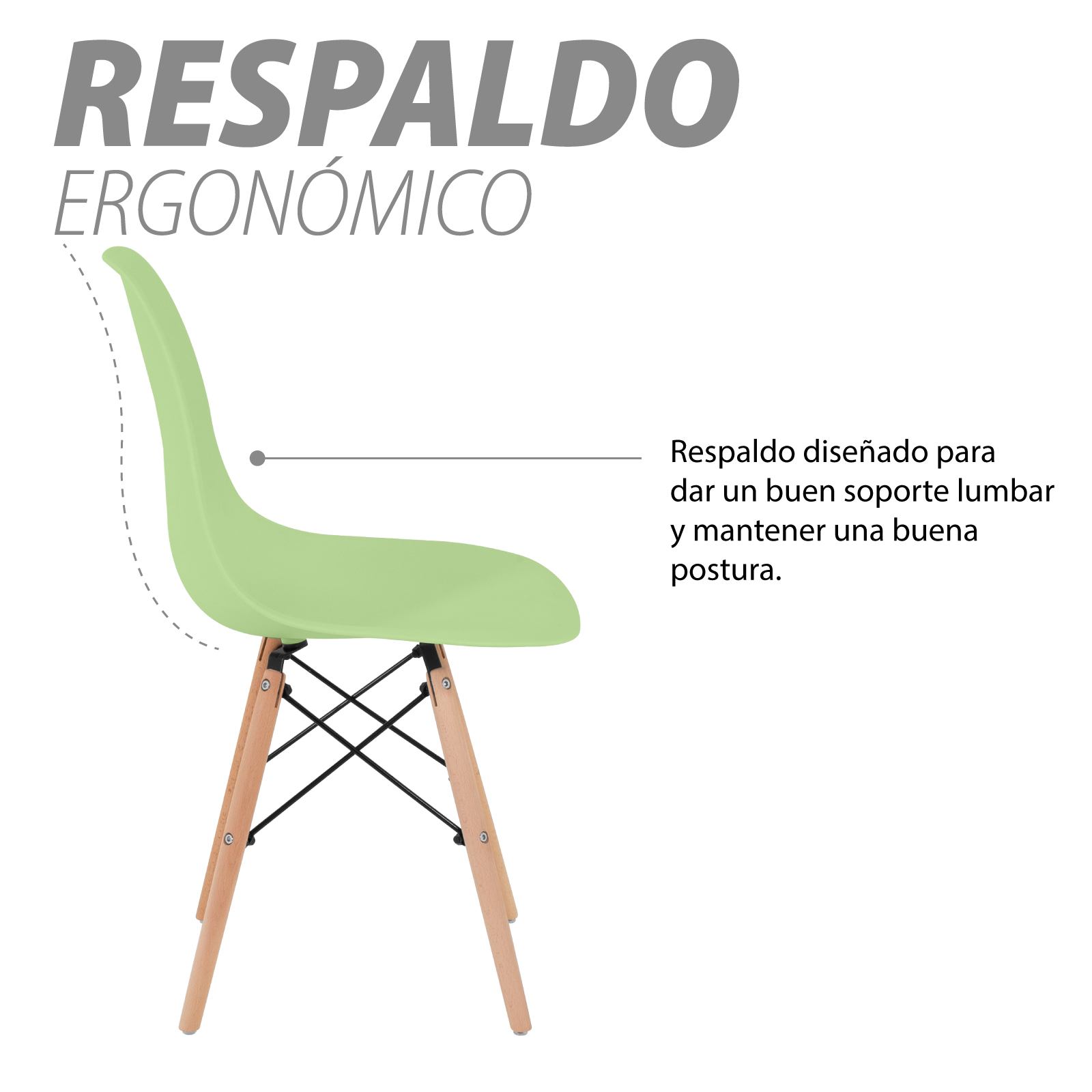 Foto 5 pulgar | Sillas para Comedor Onof color Verde 4 Piezas