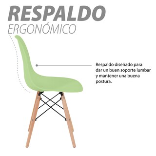 Foto 4 | Sillas para Comedor Onof color Verde 4 Piezas