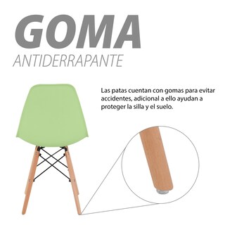 Foto 6 | Sillas para Comedor Onof color Verde 4 Piezas