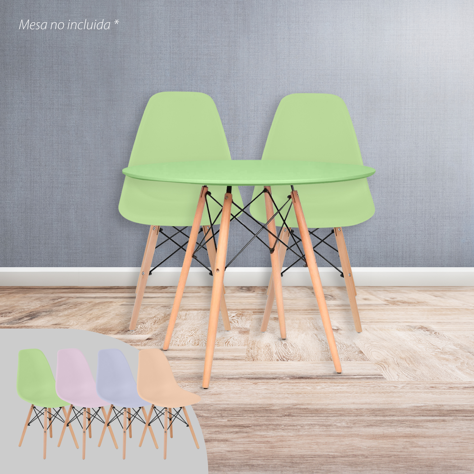 Foto 8 pulgar | Sillas para Comedor Onof color Verde 4 Piezas