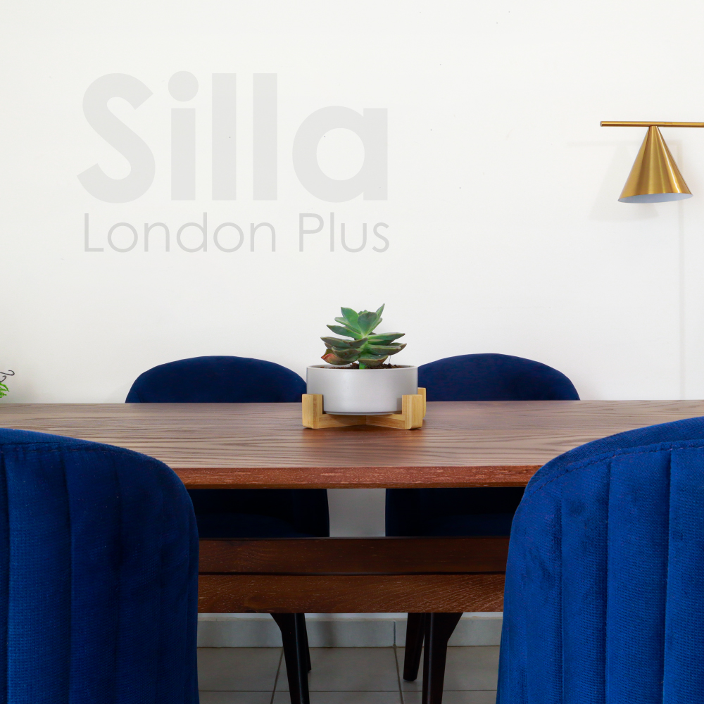 Foto 4 pulgar | Silla Iliosinnova London de Gamuza color Azul