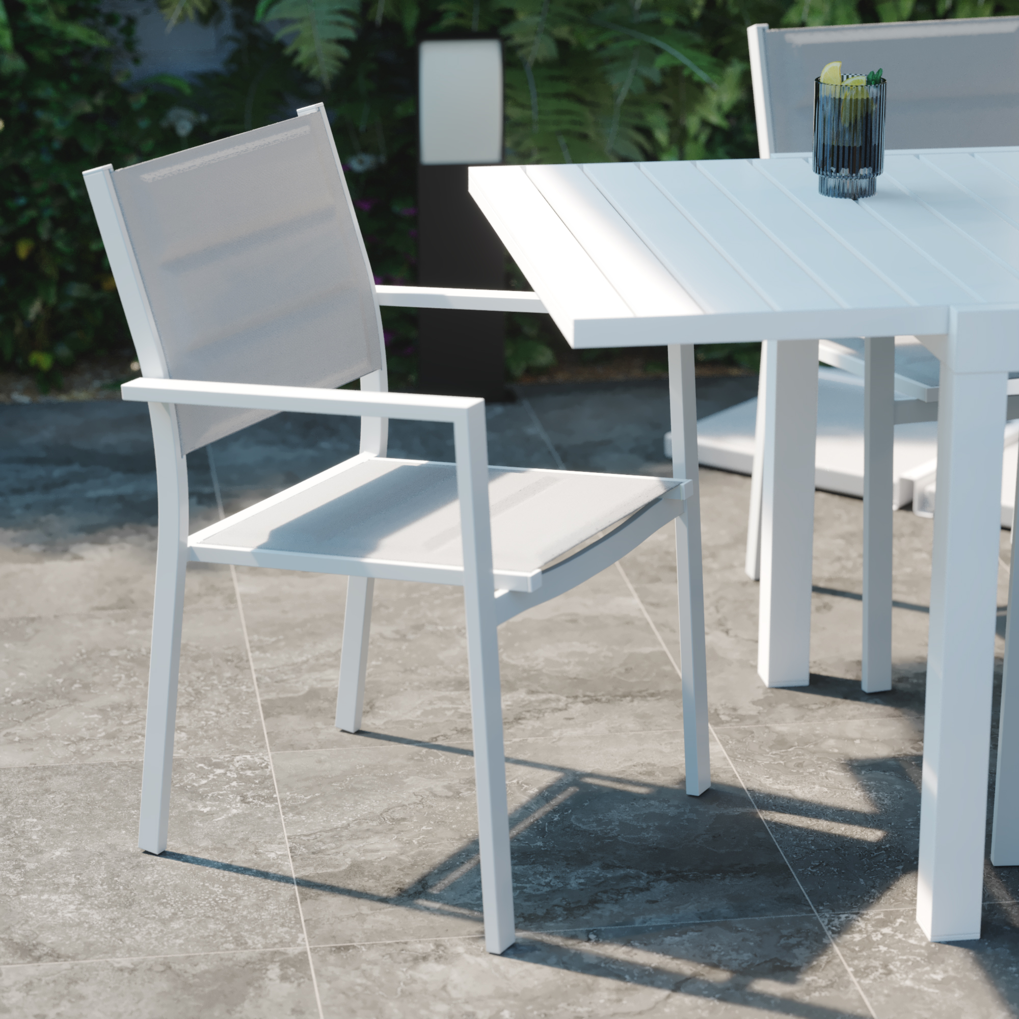 Foto 7 pulgar | Silla Para Comedor Exterior Con Descansabrazos