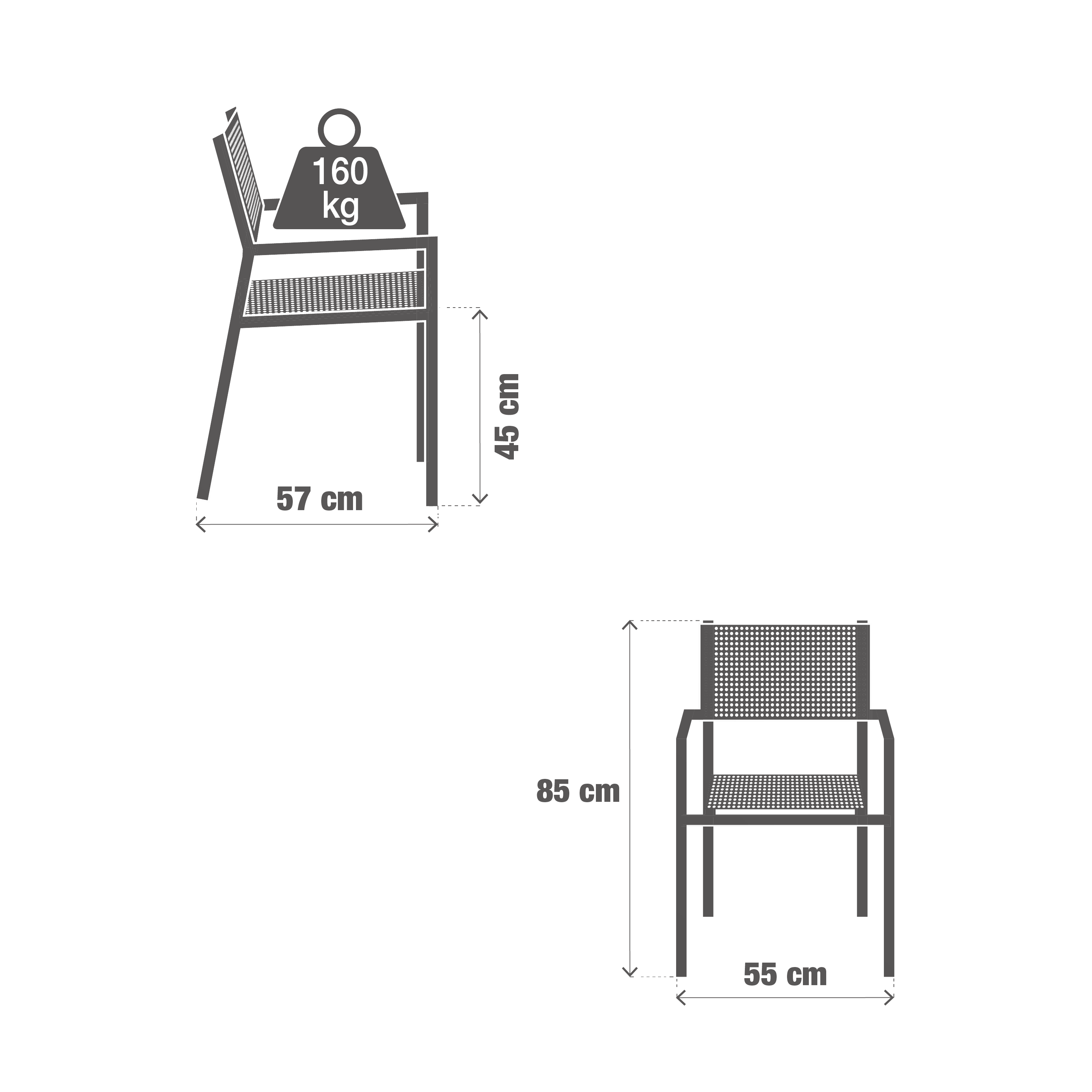 Foto 9 pulgar | Silla De Comedor Para Exteriores De Aluminio Durable