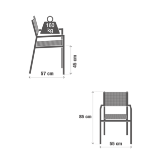 Foto 8 | Silla De Comedor Para Exteriores De Aluminio Durable