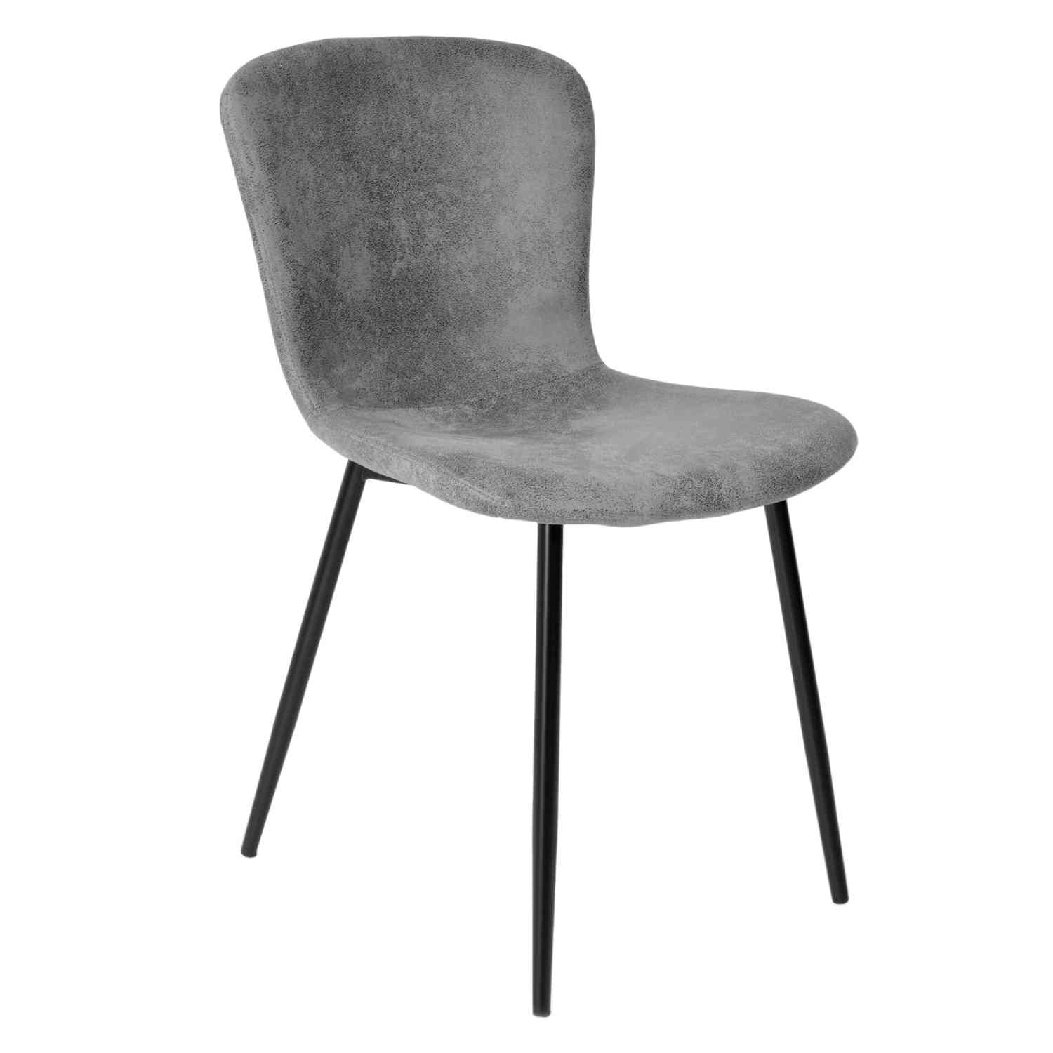 Foto 4 pulgar | Set 4 Sillas Juego Comedor Cocina Suede Gamuza Gris