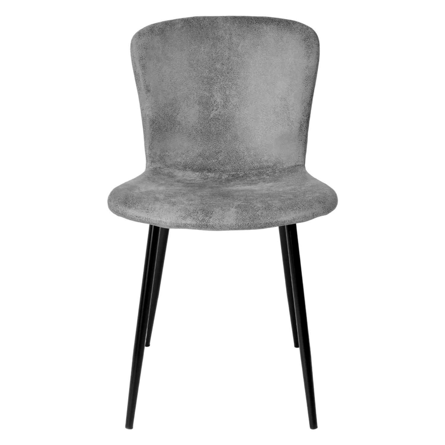 Foto 5 pulgar | Set 4 Sillas Juego Comedor Cocina Suede Gamuza Gris